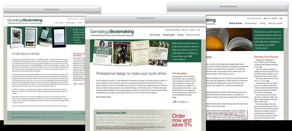 Genealogy Bookmaking Website