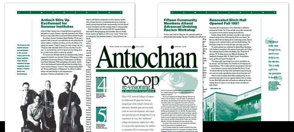 The Antiochian, a 48-page tabloid-size newsletter. Packed with copy and destined for an especially literate audience, the newsletter is one of many By Design projects in which top-notch copyediting services accompany excellent design work.